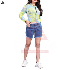 Sweat à capuche noir pour femme, fitness, avec panneau horizontal blanc, vente en gros, haute qualité, décontracté, basique, mélange de coton - Product Image 5