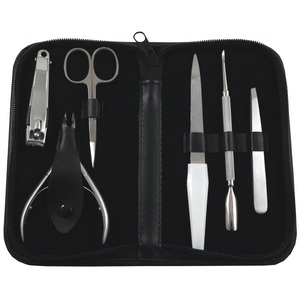 Ensemble de 6 outils de pédicure et de manucure, lime à ongles, coupe-ongles, nettoyeur, pousse-cuticules, ciseaux de manucure - Product Image 3