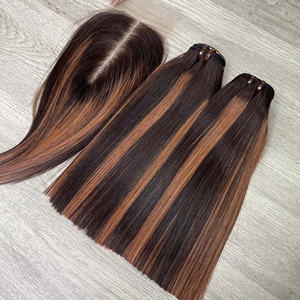 Hot product Vietnamese human hair <b>Piano</b> and Ombre Color Bone Straight Weft double drawn quality No Shedding No Tangle - Product Image 4