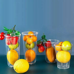 Gobelet en plastique PP jetable de 24 oz avec couvercle plat en dôme, gobelet pour boissons, café, thé, jus - Product Image 1