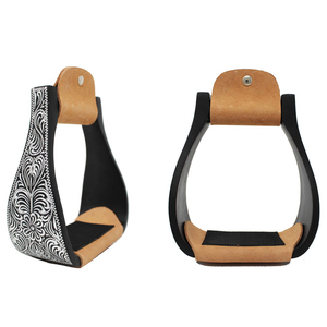Étriers d'équitation en cuir durable avec logo personnalisé, accessoires de selle équestre avec design antidérapant optimal - Product Image 6