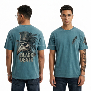 เสื้อยืดครอปสีน้ำเงินลายกราฟิกฟันกระโหลก Eaten Alive ผ้าคอตตอนหนานุ่ม ทรงบ็อกซี่ ผู้ผลิตเสื้อยืดขายส่ง รับผลิตตามสั่ง - Product Image 4
