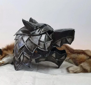 Casco Vikingo de Hierro con Cabeza de Lobo, Máscara Medieval para Disfraces, Decoración para Exteriores, Regalo de Halloween y Navidad - Product Image 1