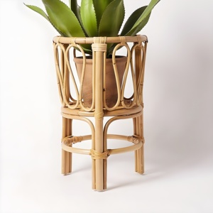 Hot Sale Vintage Rattan Planter <b>Basket</b> Garden Outdoor Decorations Rattan <b>Plant</b> Rack - Product Image 5