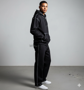 Fabricante Ranzia Industry de Sudaderas con Capucha y Pantalones Deportivos de Forro Polar Grueso Personalizados, Sudadera con Capucha y Cremallera Completa, Lavado Ácido, con Pedrería - Product Image 4