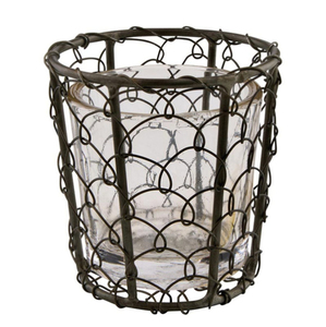 Porte-bougie votif rond en métal et verre, couleur noire, simple et créatif, pour la décoration de la maison et les fêtes de Noël - Product Image 4