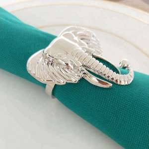 Anneaux de serviette en or et argent pour la décoration de table, accessoires de table élégants pour les hôtels - Product Image 6