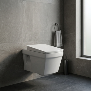Inodoro suspendido de diseño moderno sin borde, de cerámica, con descarga por arrastre, juego de sanitarios de porcelana para baño - Product Image 2