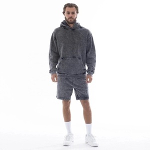 Dcy Hommes Streetwear Distressed Heavyweight Hoodie Blanc Épais Hoodies En Gros Lavage À L'acide Distressed Brodé À Capuche - Product Image 3