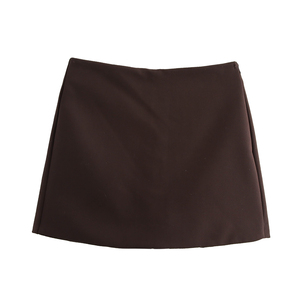 Shorts Falda Elásticos de Cintura Alta para Mujer, Estilo Minimalista, Color Sólido, Corte Regular, Estilo Casual, Disponibles en Varios Colores - Product Image 2