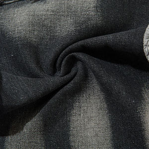 Jean en denim noir délavé et vieilli pour homme, taille haute, coupe droite, jambe large, style décontracté et urbain, personnalisé - Product Image 4