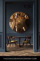 Grand miroir concave doré pour la décoration murale des salons modernes