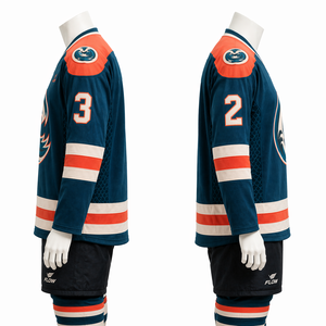 Custom Pro Weight Ice Hockey Jersey Men Dark Teal Coral Performance Hockey Uniform Breathable Mesh Sublimated Team Jersey - Product Image 4