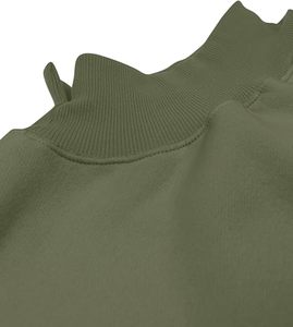 Sweat-shirt en molleton oversize bleu clair à col montant contrastant pour femme, avec épaules tombantes et manches longues, idéal pour la détente - Product Image 3