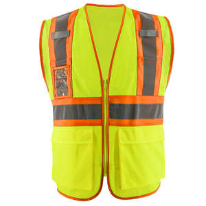 Custom Hi Vis Reflective Safety Vest Quick Dry Black Mesh Work-wear High Visibility Reflective Safety Vest For Mens - Product Image 5