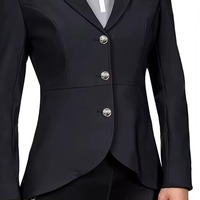 Chaqueta de Competición Ecuestre para Mujer, de Alta Calidad, Poliéster/Algodón, con Cuentas, Personalizable, Transpirable, de Secado Rápido, para Montar a Caballo