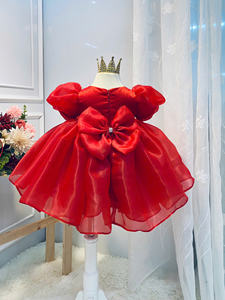 Princess <b>dress</b> with puff sleeves made of soft, flowing <b>tulle</b> for kids - Product Image 3