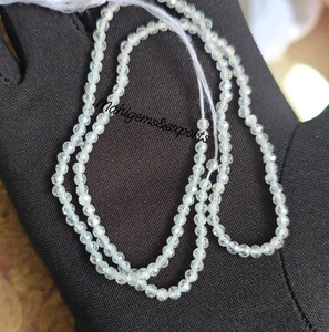 Perles rondes en zircone cubique transparente – CZ facetté de 2,50 mm pour la fabrication de bijoux (fil de 16 pouces) - Product Image 2