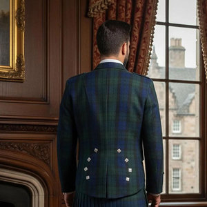 Veste et gilet Prince Charlie en tartan Black Watch écossais pour homme - Product Image 3