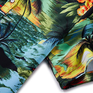 Chemises à manches courtes pour hommes, style plage d'été, imprimées de motifs floraux et géométriques, séchage rapide, écologiques, vente en gros sur mesure - Product Image 5