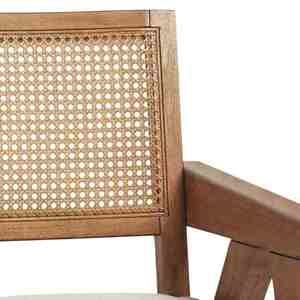 Sofá de Jardín Moderno de Mediados de Siglo con Respaldo de Ratán, Cojín de Espuma de Alta Densidad, un Asiento, Diseño Duradero, Muebles de Exterior - Product Image 5