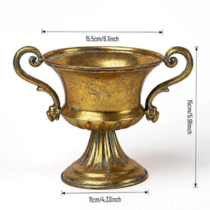 กระถางต้นไม้ทรงแตรทองเหลืองโบราณ - Product Image 3