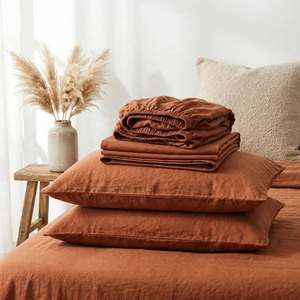 Juego de Sábanas de Lino 100% Premium, 4 Piezas, Lino Prelavado, con Sábana Ajustable, Sábana Plana y Fundas de Almohada, Venta al Por Mayor - Product Image 1
