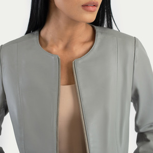Vestes en cuir pour femmes, tendance et de haute qualité, en cuir véritable, taille personnalisée, vente chaude - Product Image 4