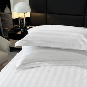 Parure de lit moderne en coton rayé blanc 300TC 4 pièces – Drap-housse, taies d'oreiller, housse de couette – Style hôtelier, respirante toutes saisons - Product Image 5