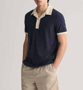Camisa Polo para Hombre 100% Algodón Terry con Botones Frontales, Colores en Contraste, Transpirable, Patrón Bordado, Suministro ODM - Product Image 3