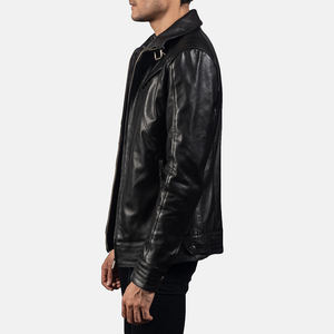 High Quality New Design Causal Wear Leather <b>Jacket</b> Customized Logo <b>Slim</b> <b>Fit</b> Real Leather Biker Winter <b>jacket</b> for men - Product Image 3
