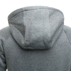 Sudadera con Capucha Gris para Hombre, Cierre de Cremallera, Corte Regular, Felpa, Informal, para Otoño, 100% Algodón Tejido, Color Sólido - Product Image 4