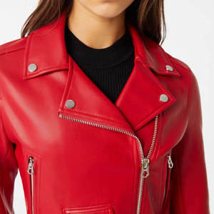 Factory Direct Private Label Ladies Genuine <b>Leather</b> Eco-Friendly Waterproof Heated Moto <b>Jacket</b> Soft Ready to Ship Bulk - Product Image 3