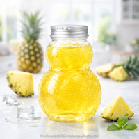 Bouteilles en plastique PET en forme de gourde de 500 ml avec bouchon à vis pour jus, emballages OEM en gros pour boissons, capacités 250 ml, 350 ml, 1000 ml, pour l'Amérique