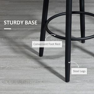Juego Moderno de 2 Taburetes de Bar Giratorios 360 Grados, Sillas de Cocina con Patas de Acero y Reposapiés, Altura del Asiento 29.5 Pulgadas - Product Image 6