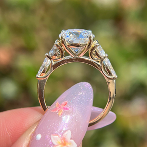 One Stone Round Cut Lab-Grown Diamond Engagement Wedding <b>Ring</b> 3.16Carat Yellow <b>Gold</b> <b>14k</b> Party Gift Jewelry - Product Image 4