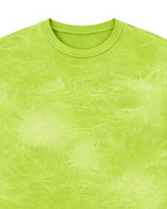 Green Ice Dye T Shirt Men Round Neck Short Sleeve Cotton Casual Streetwear Vintage <b>Wash</b> Custom OEM Wholesale Tee Apparel Exports - Product Image 3