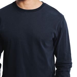 T-shirts décontractés à manches longues pour hommes, 100 % coton, tissu doux et respirant, col rond décontracté, manches longues, pour tous les jours, style streetwear - Product Image 3
