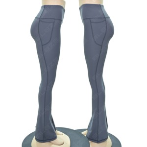 Pantalones de yoga acampanados con control de abdomen para mujer, ligeros, sin costuras frontales, para ciclismo - Product Image 4