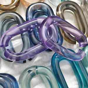 Cadena de Eslabones Cubanos de Plástico Acrílico Transparente para Decoración de Pared, con Hebilla de Cadena Abierta, para Joyería DIY - Product Image 2