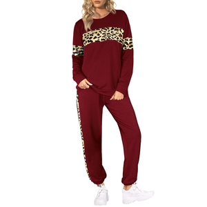 Women <b>Leopard</b> <b>Print</b> Tracksuit Set Black Full Sleeve Crew Neck Casual Sweatshirt Joggers Two Piece Outfit Autumn Wear - Product Image 4