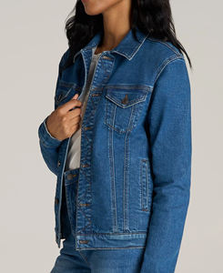 แจ็คเก็ตยีนส์ผู้หญิงไซส์ XL ความหนาปกติ คอจีน ระบายอากาศได้ดี ติดกระดุม สไตล์วินเทจ ล้างสีแบบวินเทจ สำหรับฤดูใบไม้ร่วง - Product Image 2