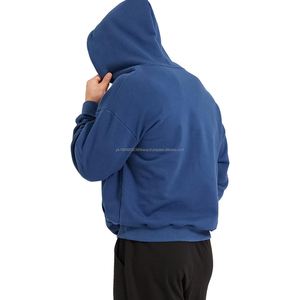 Sweat-shirt à capuche oversize pour homme de qualité supérieure, logo personnalisé, épaules tombantes, en molleton lourd, en tissu éponge français - Product Image 3