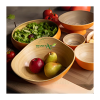 Bol à salade en bambou naturel léger et écologique, style classique, technique personnalisée, jetable, pour fêtes, capacité >10L, 0,01kg
