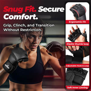 ถุงมือ MMA รุ่นใหม่ พร้อมดีไซน์ตามหลักสรีรศาสตร์ ปิดด้วยตะขออย่างแน่นหนา เหมาะสำหรับการฝึกซ้อมแบบ Grappling และ Pad Work - Product Image 3