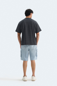 T-shirt ample et surdimensionné pour homme, en coton lourd, style streetwear décontracté, uni, avec logo personnalisé - Product Image 3