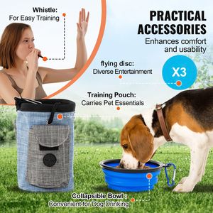 Ensemble d'équipement d'agility pour chiens 7 pièces, version améliorée, avec obstacles réglables en hauteur, 6 poteaux de maniuvres, 2 tunnels, anneau de saut, boîte de pause et sifflet - Product Image 6
