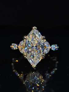 Custom Moissanite <b>Ring</b> Oval Halo Pave Gold Plated <b>Eternity</b> Band Engagement Jewelry for Women <b>silver</b> <b>ring</b> - Product Image 2