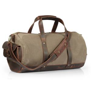Wholesale Price Custom Logo Genuine Leather Fashion Light Weight Duffle Bag Color Canvas Weekender Business Trip Gym Sport - Product Image 2