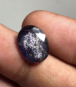 Iolite naturelle brillante et facetée, pierre de soleil ovale, pour la création de bijoux. - Product Image 3